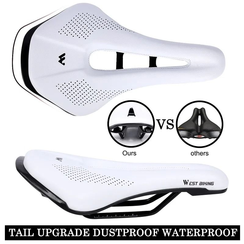 Comfortable Road Bicycle Saddle With Hollow Breathable PU Leather Cushion 4