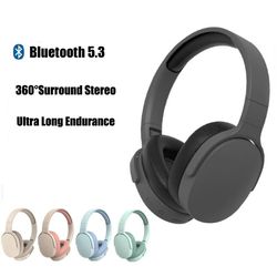 wireless bluetooth 5.3 headphones with stereo sound and microphone
