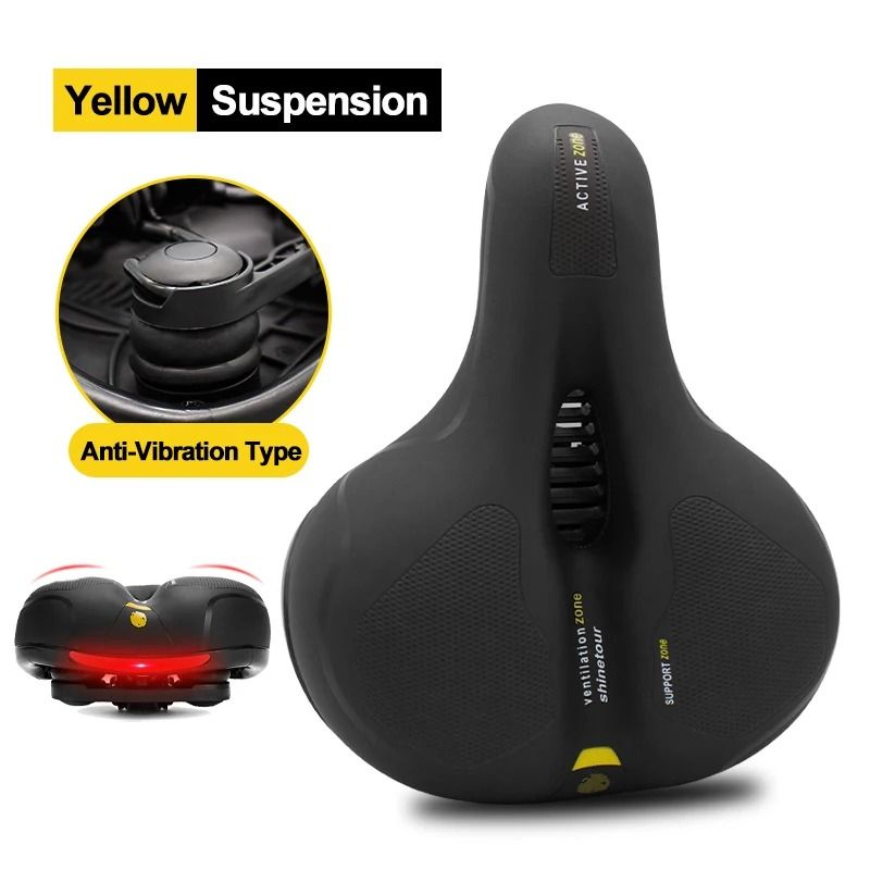 Hollow Breathable Bicycle Saddle With Shock Absorption And Safety Reflector 9
