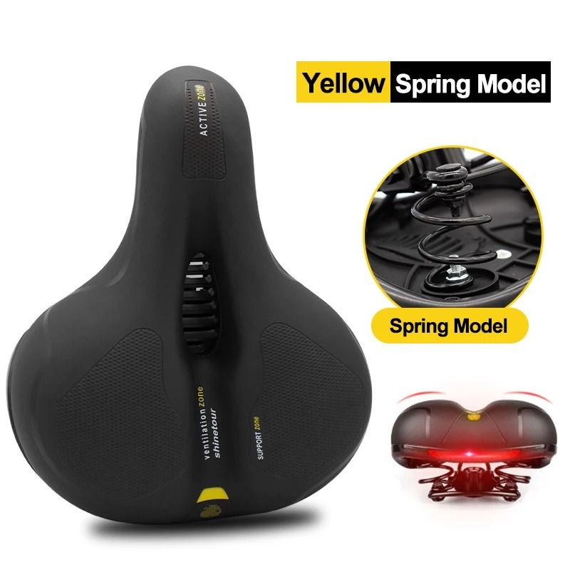 Hollow Breathable Bicycle Saddle With Shock Absorption And Safety Reflector 8