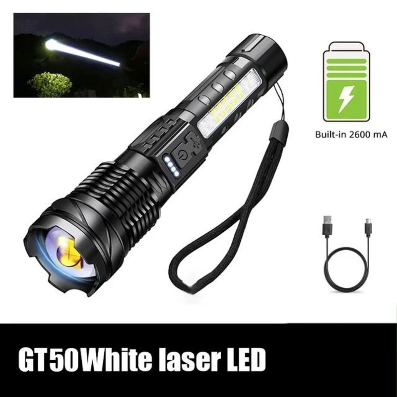 XHP50 LED Flashlight USB Rechargeable Waterproof Torch With Side Light And 7 Modes 8