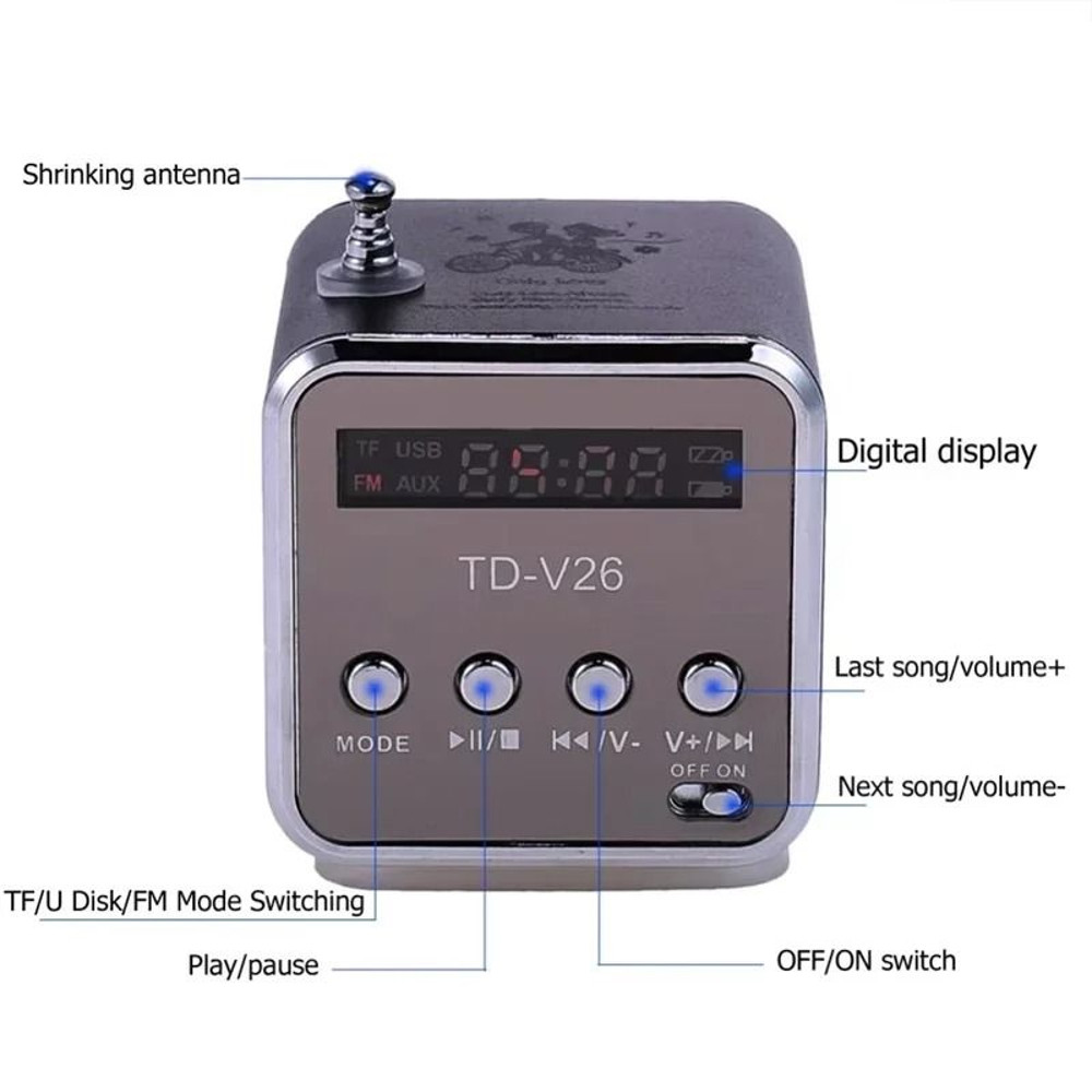 Mini Portable Bluetooth Speaker With FM Radio And TF Card Support 1