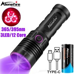 high power uv flashlight with rechargeable battery and blacklight detection