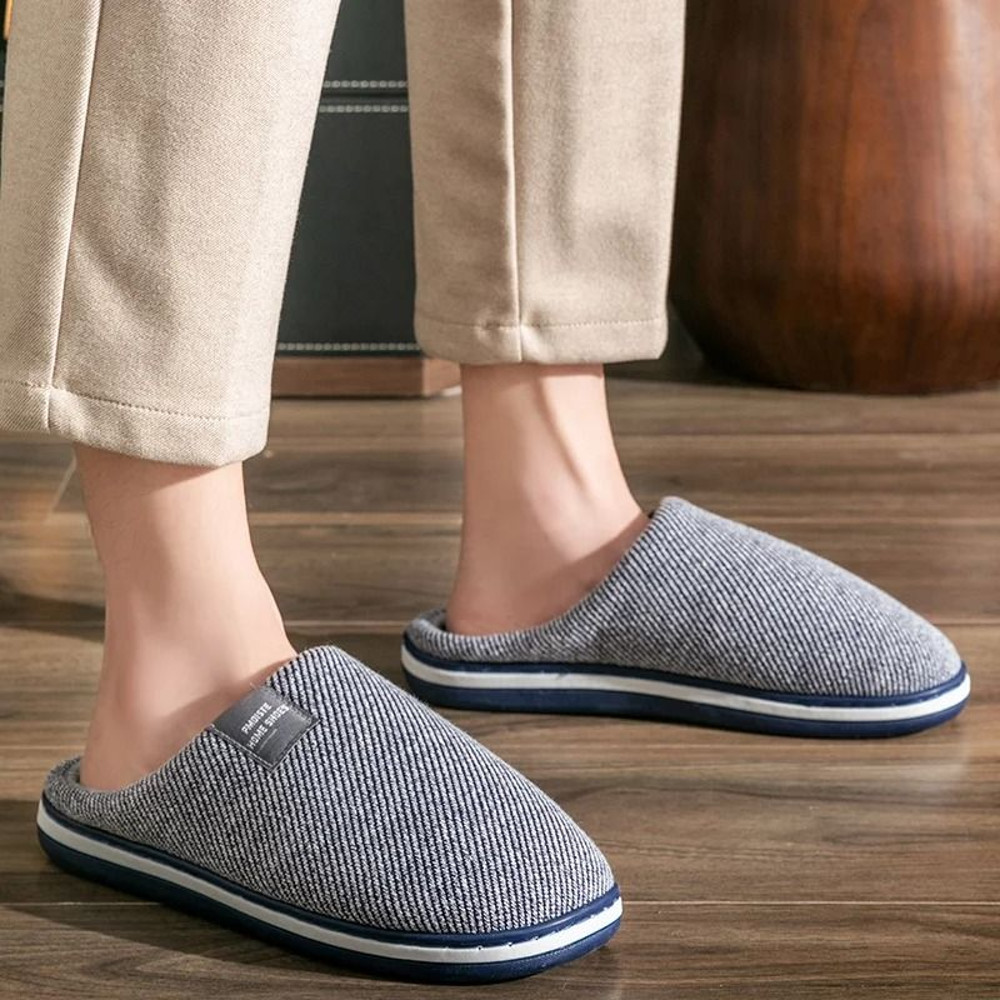 Men Winter Warm Cotton Slippers With Non Slip Sole 7