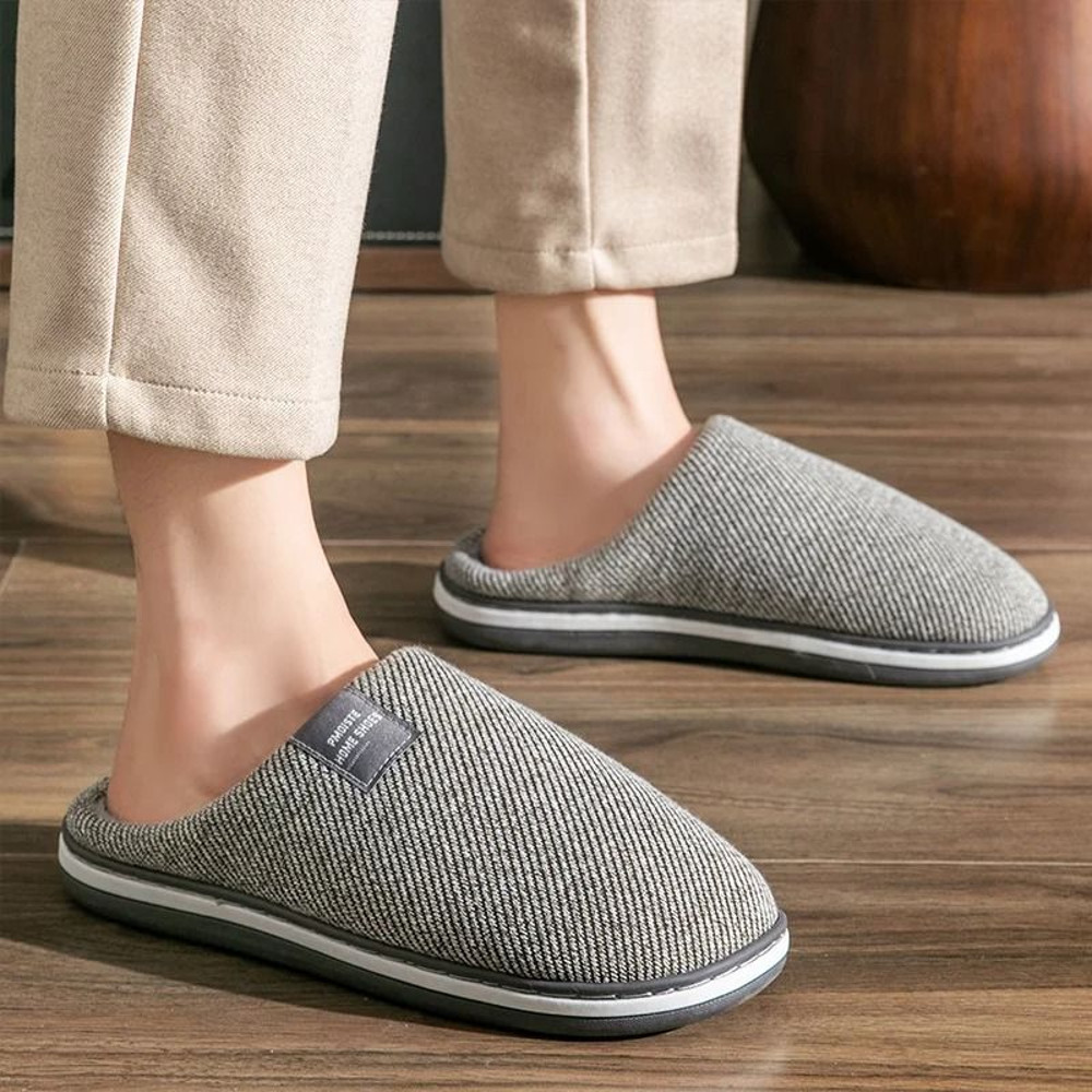 Men Winter Warm Cotton Slippers With Non Slip Sole 8
