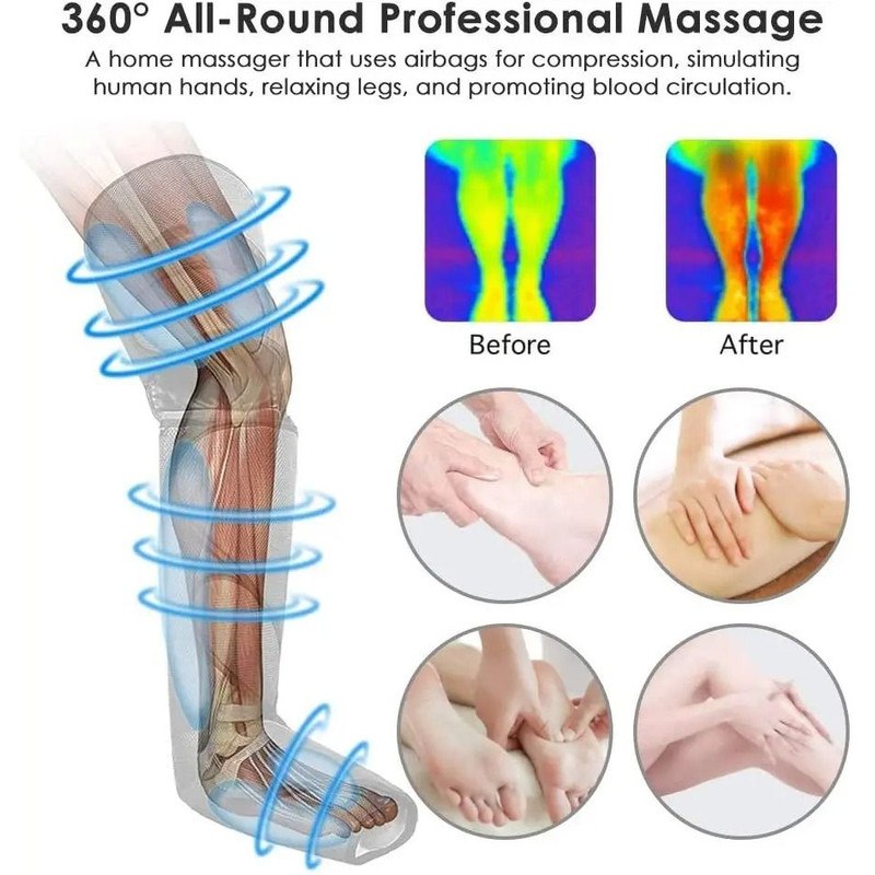 Air Pressure Leg Massager With Heat And Cordless Design 3