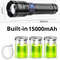 Ultra Bright Rechargeable LED Flashlight With 15000mAh Battery And Tail Light 7