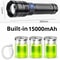 Ultra Bright Rechargeable LED Flashlight With 15000mAh Battery And Tail Light 7