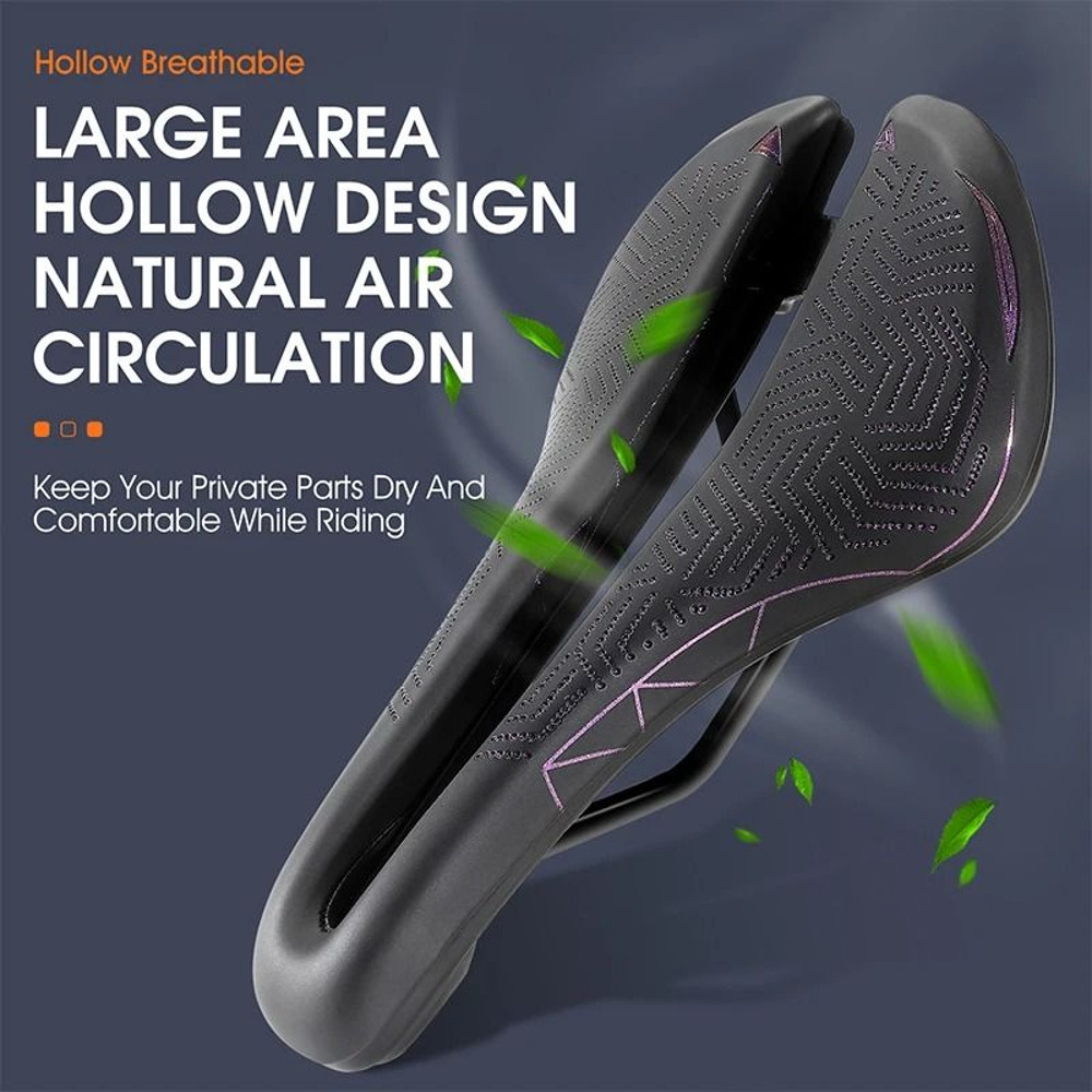 Hollow Bicycle Saddle With Shock Absorption And Waterproof PU Cushion 0