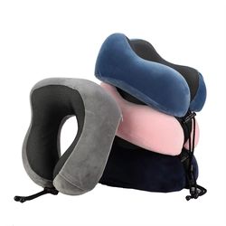 u shaped travel pillow with memory cotton and magnetic fabric