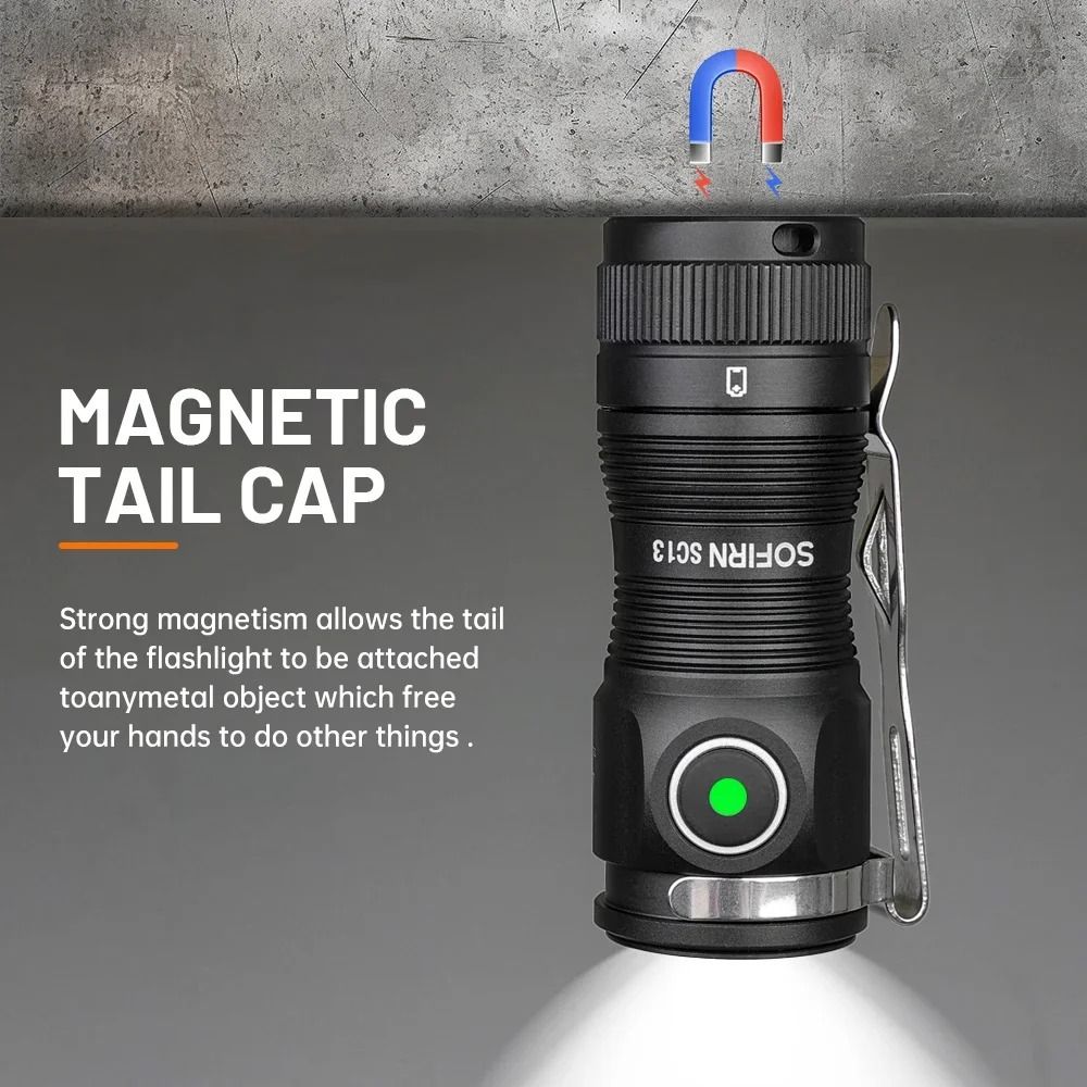 Sofirn SC13 Mini Rechargeable Flashlight With 1100 Lumens And Magnetic Base 3