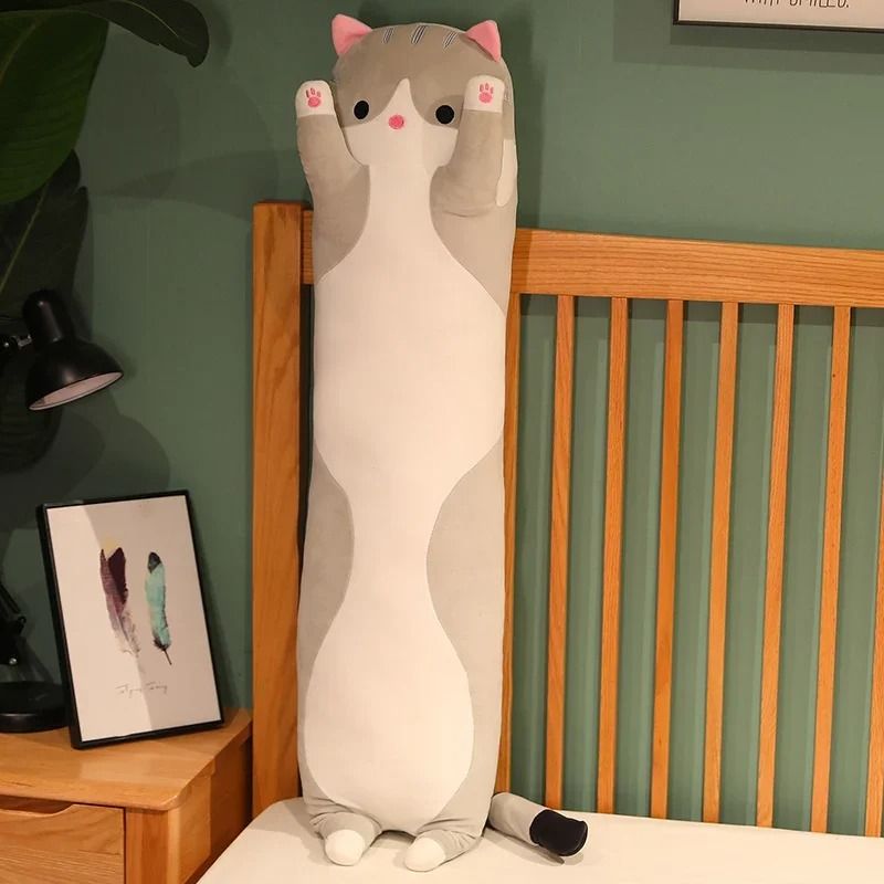 Long Cat Plush Pillow Soft Sleeping Plushie Doll 8