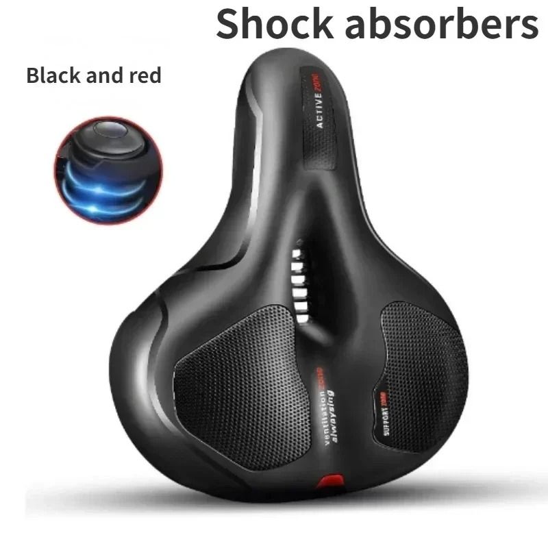 Hollow Breathable Bicycle Saddle With Shock Absorption And Safety Warning Light 9