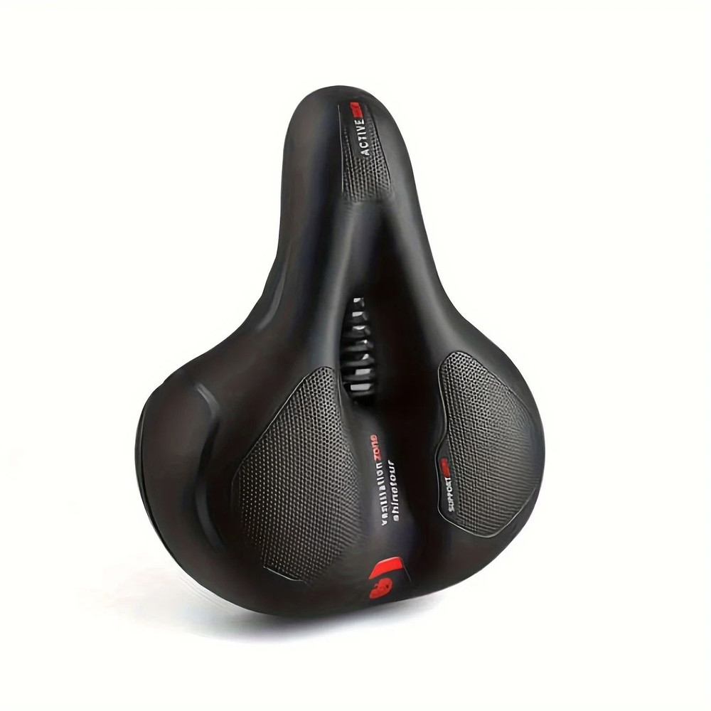 Hollow Breathable Bicycle Saddle With Shock Absorption And Safety Warning Light 5