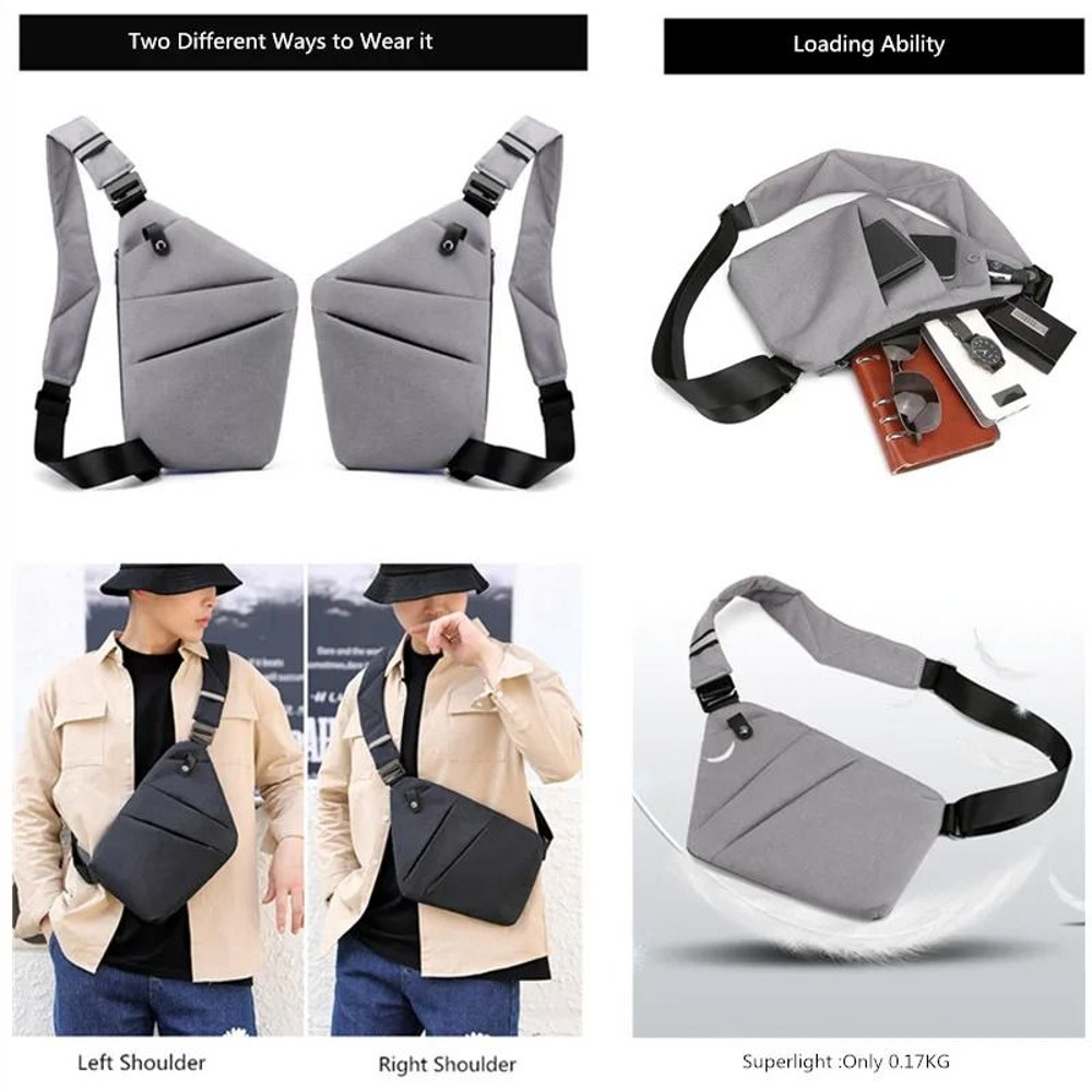 Men Ultra Thin Anti Theft Small Chest Bag Mini Crossbody Sling Bag For Travel And Sports 5