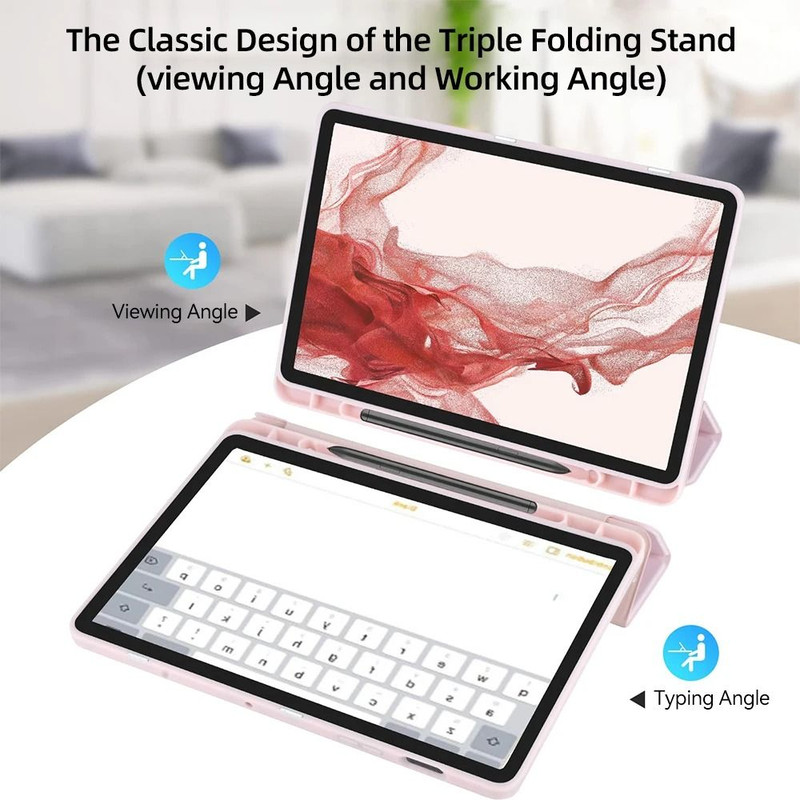 Tablet Case With Pen Slot For Samsung Galaxy Tab S8 Ultra 146 S8 Plus S7 Plus S7 FE 124 S7 S8 11 S6 3