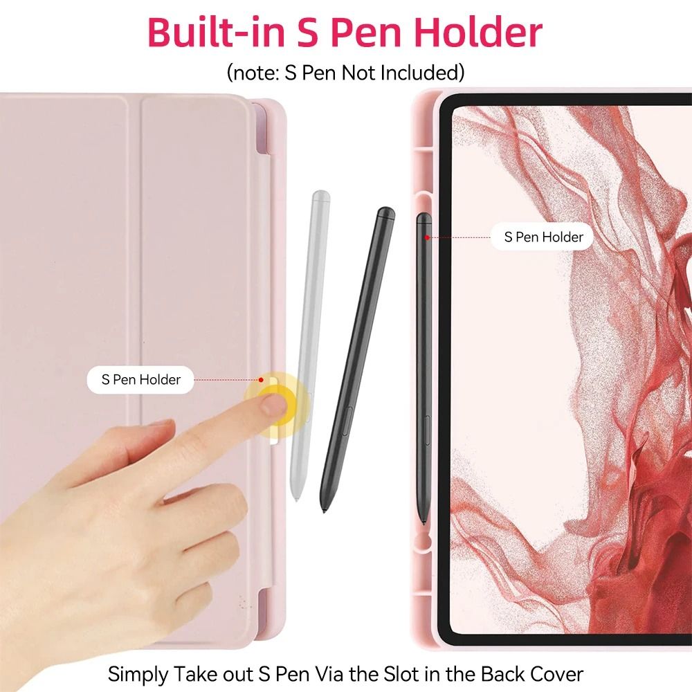 Tablet Case With Pen Slot For Samsung Galaxy Tab S8 Ultra 146 S8 Plus S7 Plus S7 FE 124 S7 S8 11 S6 4