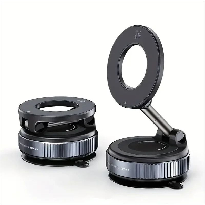 Rotating Vacuum Magnetic Car Phone Holder Dashboard Glass Mount 6