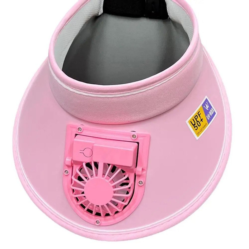 Outdoor Sun Protection Hat With USB Fan Large Brim Summer Visor 2