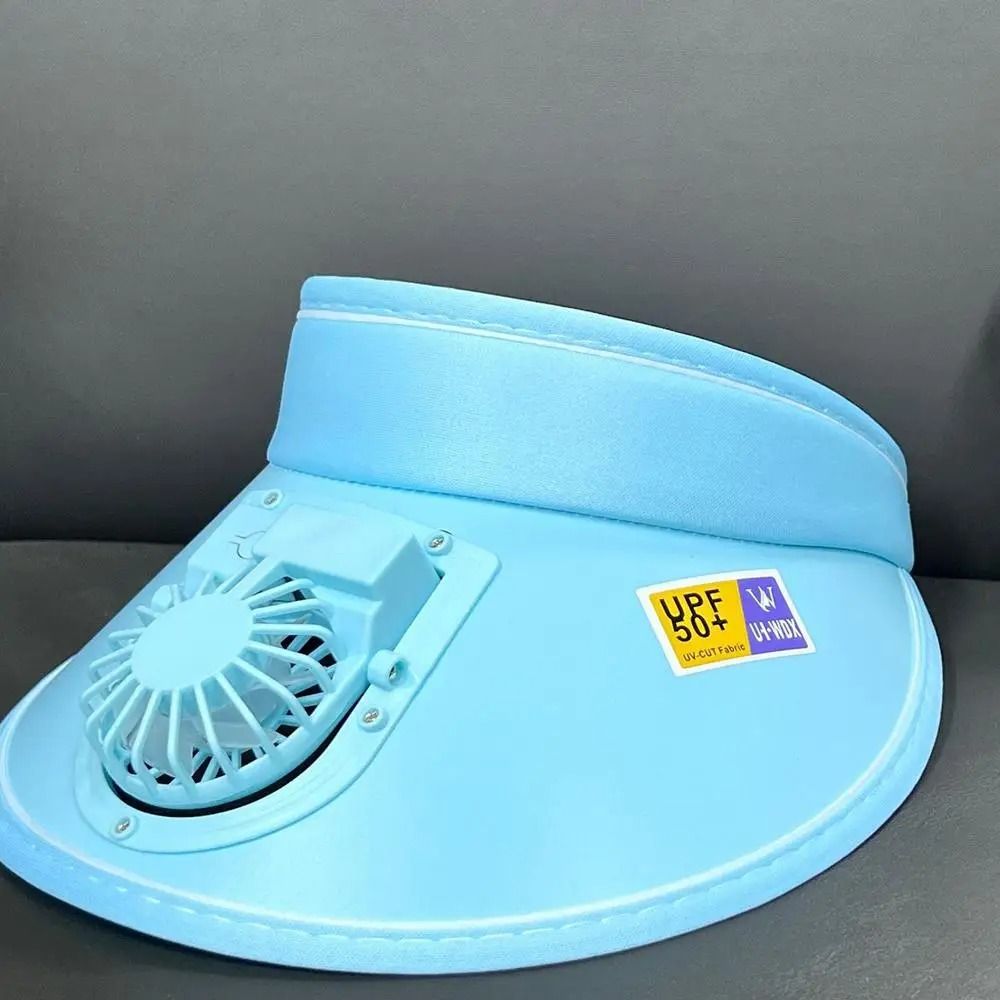 Outdoor Sun Protection Hat With USB Fan Large Brim Summer Visor 10