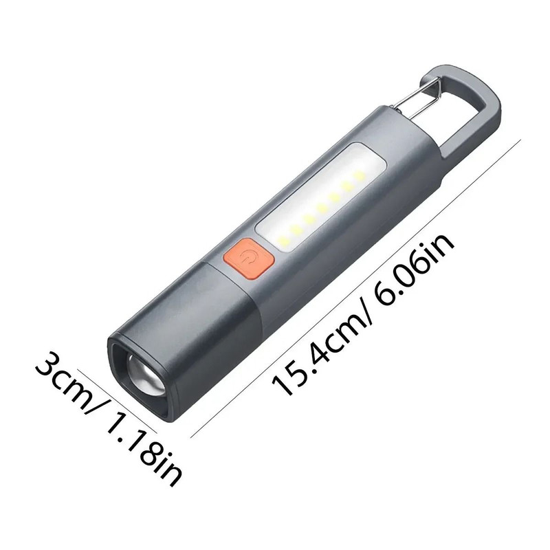 Portable USB Rechargeable Flashlight With Telescopic Focus And COB Side Lamp 4