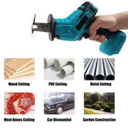 cordless electric reciprocating saw for wood and metal cutting portable lithium battery power tool