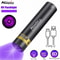 Mini UV Flashlight 365nm Rechargeable Blacklight Torch For Pets Currency And Scorpion Detection 0
