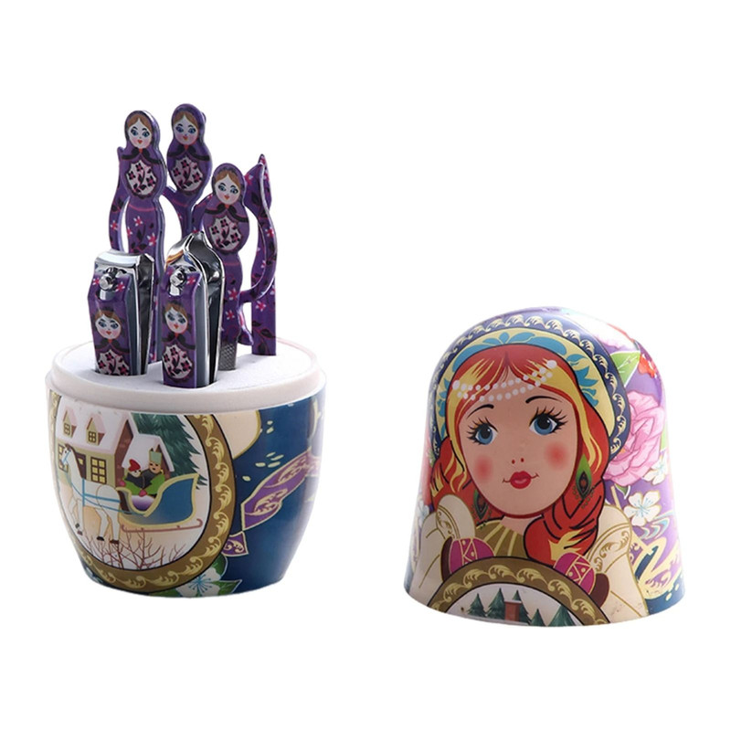 Creative Nail Clipper Set With Russian Doll Style Case 9