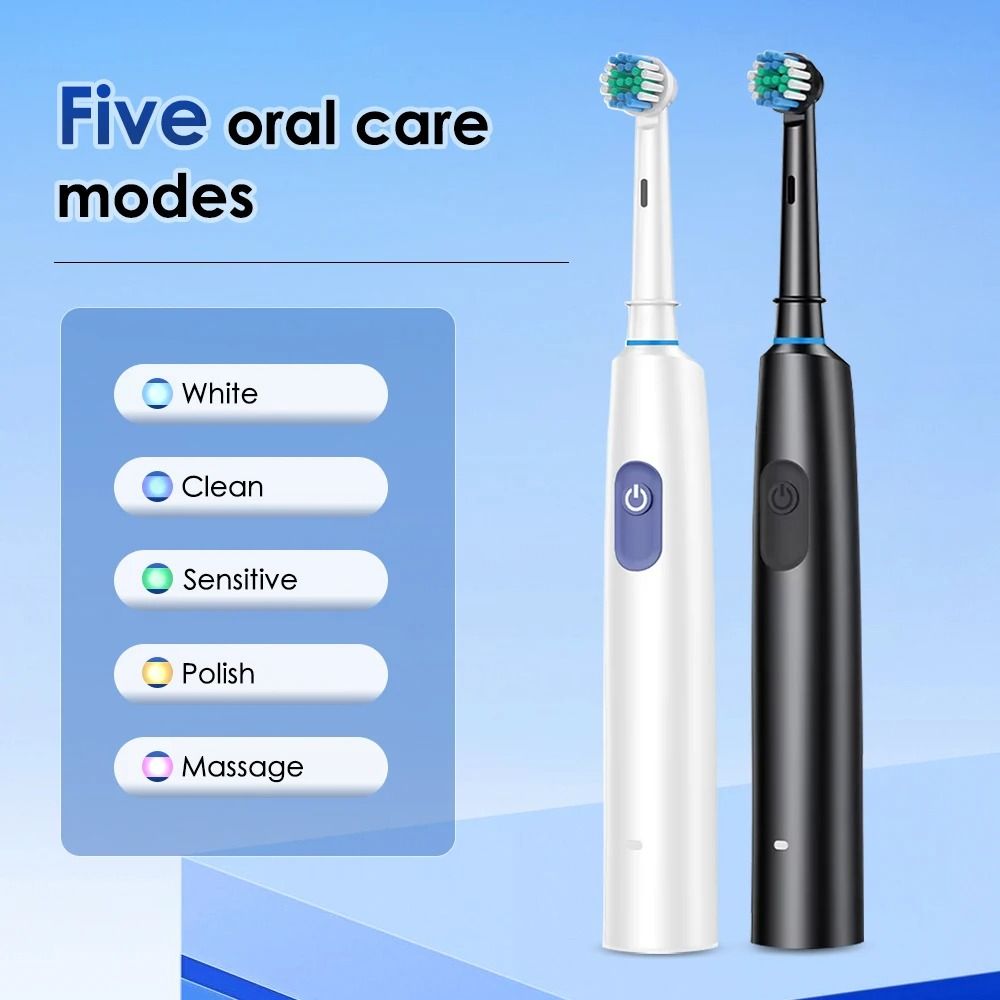Rechargeable Electric Toothbrush With Timer And Multiple Brush Heads 3