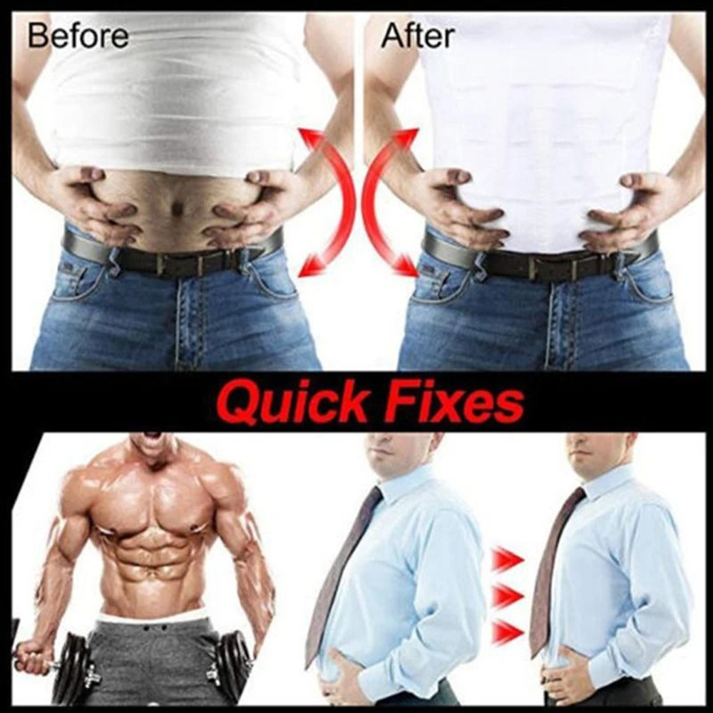 Mens Slimming Compression Vest Shapewear Body Corset Tummy Control Sports Undershirt 3