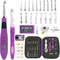 24pcs Lighted Crochet Hook Set With Counter Ergonomic Knitting Needles Kit For Beginners 0