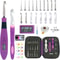 24pcs Lighted Crochet Hook Set With Counter Ergonomic Knitting Needles Kit For Beginners 1