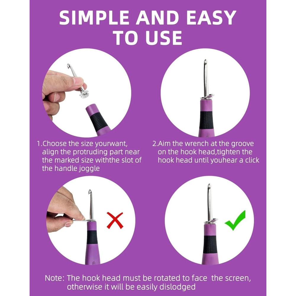 24pcs Lighted Crochet Hook Set With Counter Ergonomic Knitting Needles Kit For Beginners 4