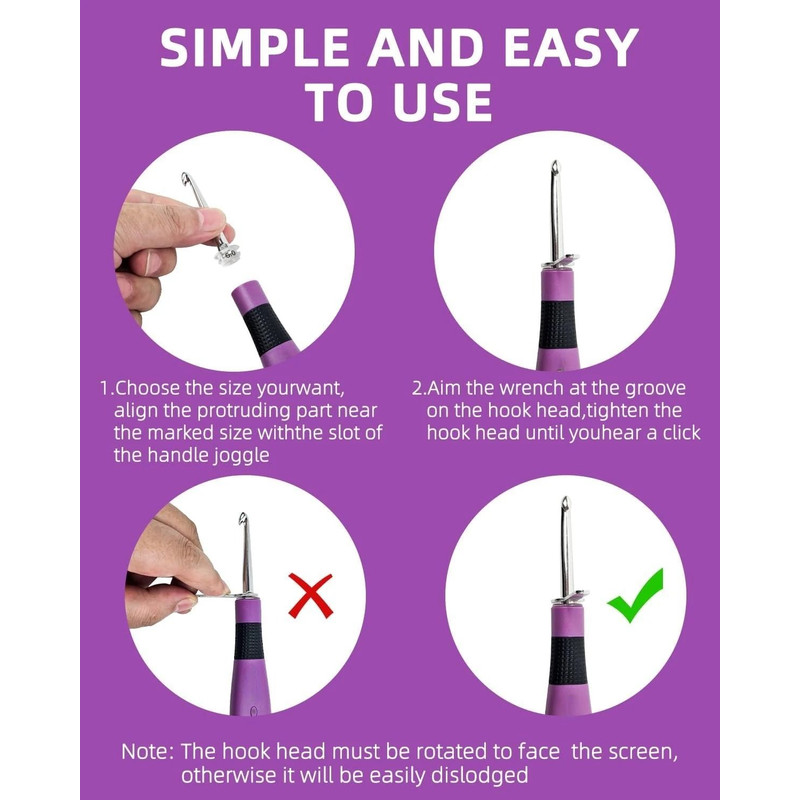 24pcs Lighted Crochet Hook Set With Counter Ergonomic Knitting Needles Kit For Beginners 4