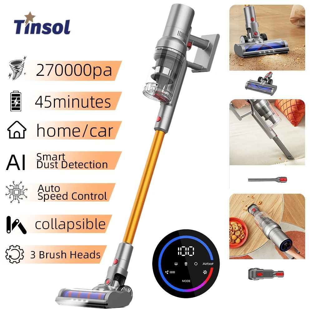 Cordless Handheld Vacuum Cleaner 27000Pa With Smart Dust Sensor And LED Touch Screen 0