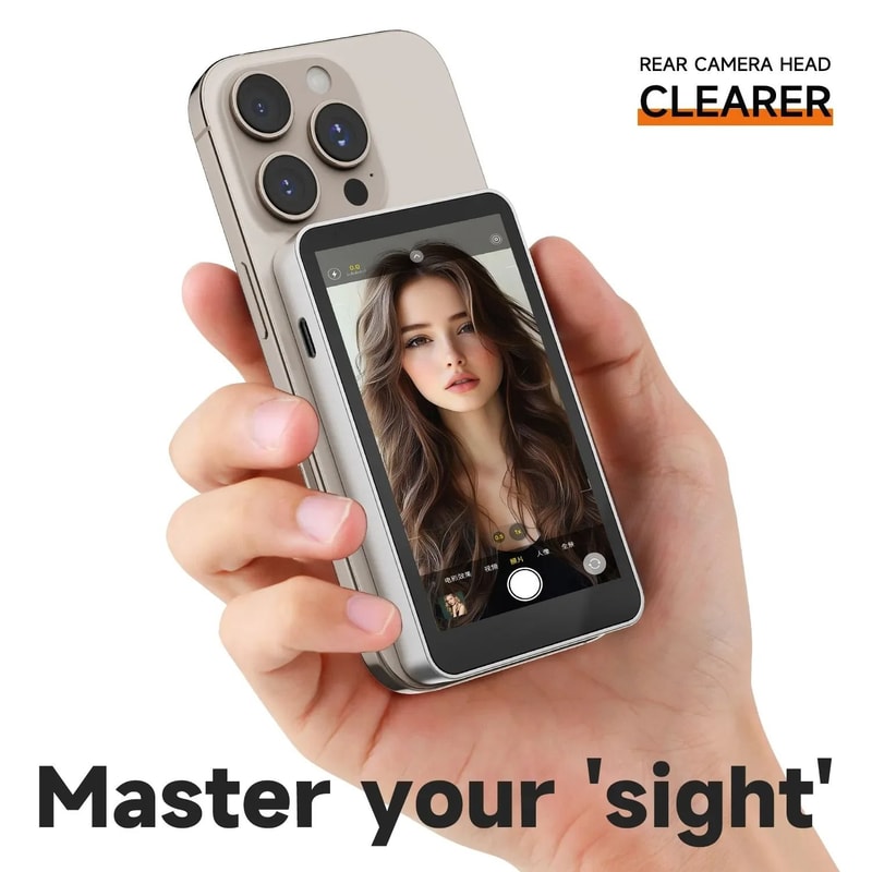 Wireless Vlog Selfie Monitor Screen For IPhone And Android With 164FT Range 0