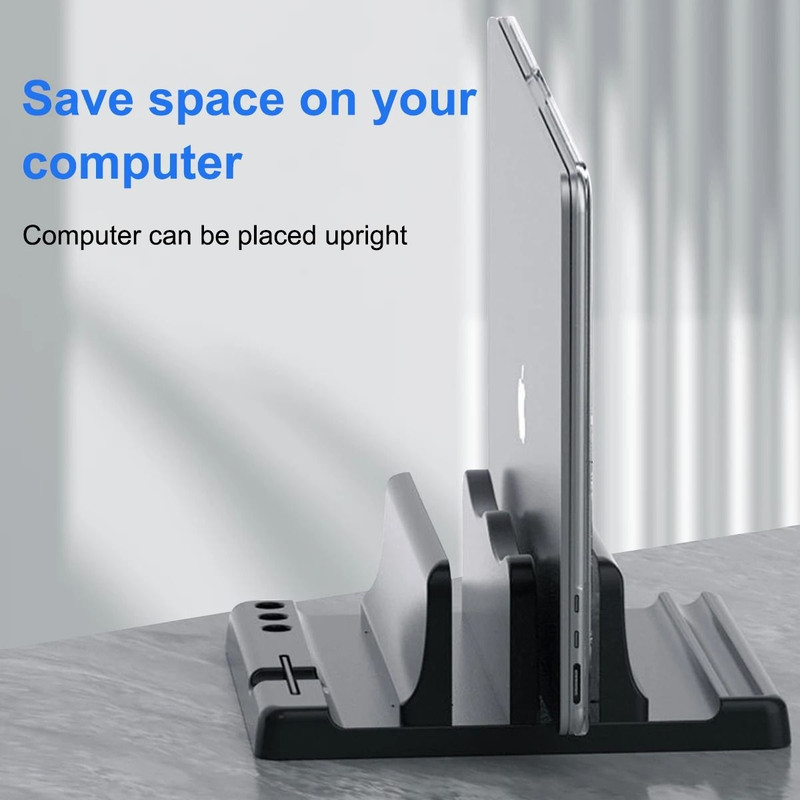 4 In 1 DualSlot Adjustable Vertical Laptop Stand 1