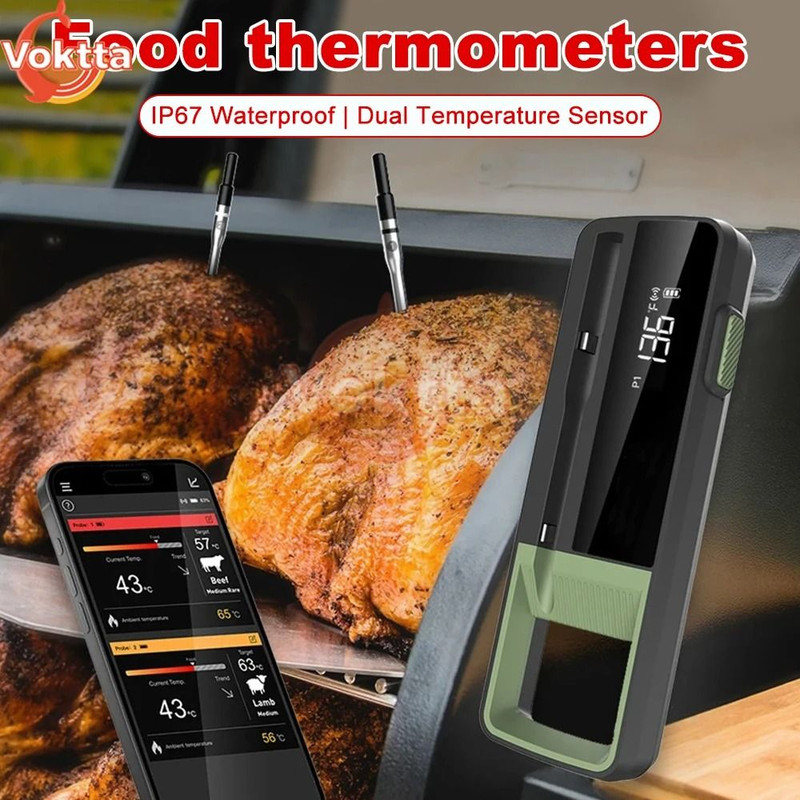 Wireless Bluetooth Food Thermometer With Waterproof Probe And App Control 2