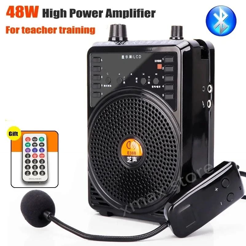 48W Teacher Microphone Speaker With Bluetooth Classroom Amplifier Wired Or Wireless 0