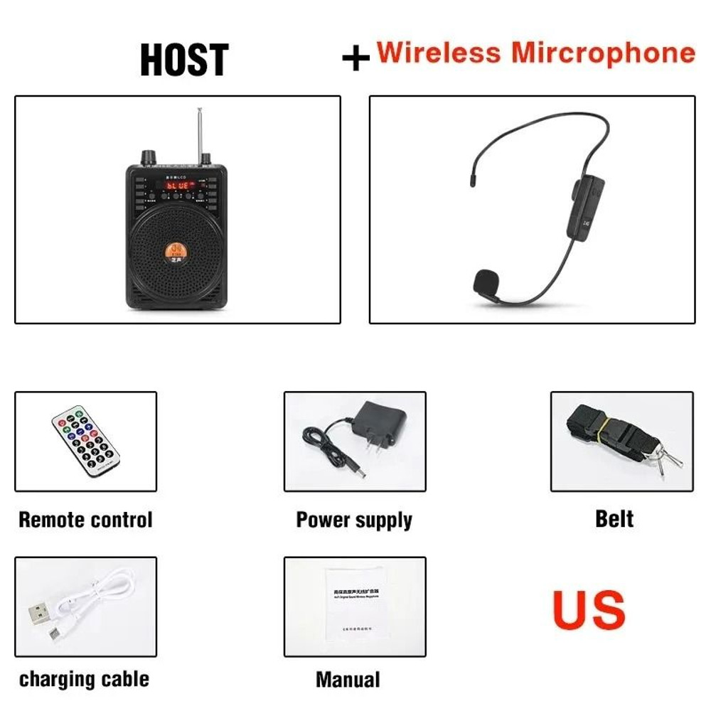 48W Teacher Microphone Speaker With Bluetooth Classroom Amplifier Wired Or Wireless 10
