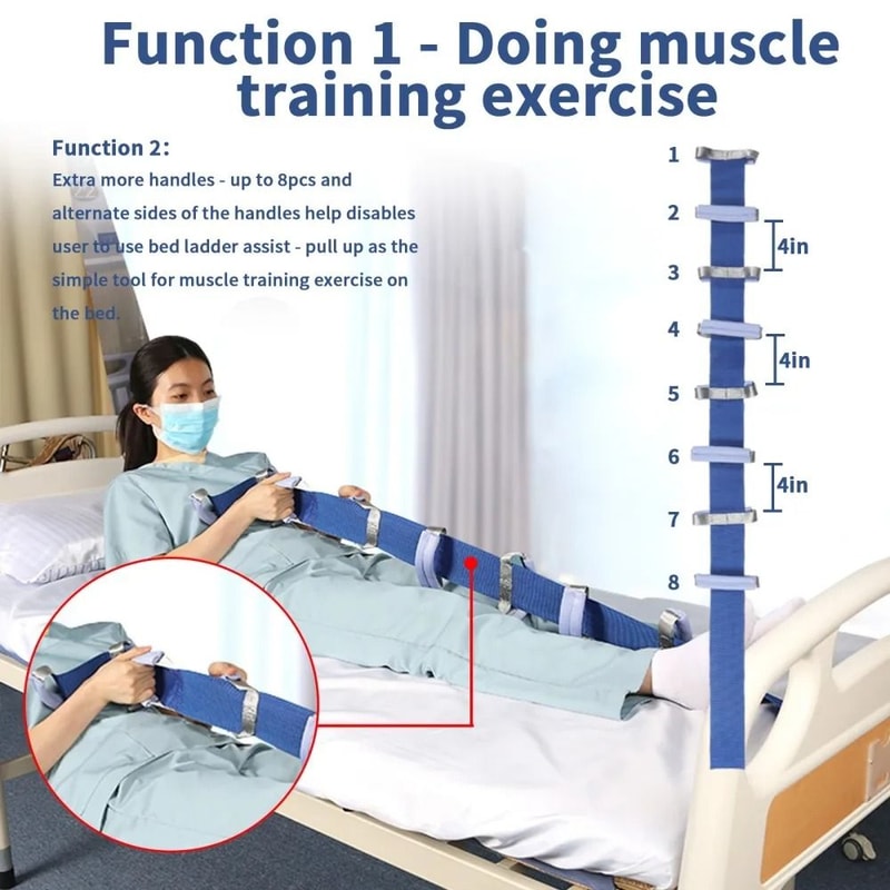Bed Ladder Pull Up Assist Strap With Handles For Seniors And Mobility Support 2