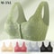 Front Buckle Lace Bra Seamless Breathable No Steel Ring Ice Silk 0