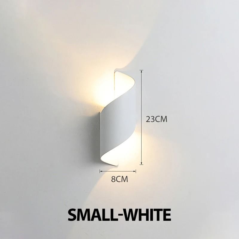 Spiral LED Wall Lamp Modern Indoor Outdoor Waterproof Sconce Light 7