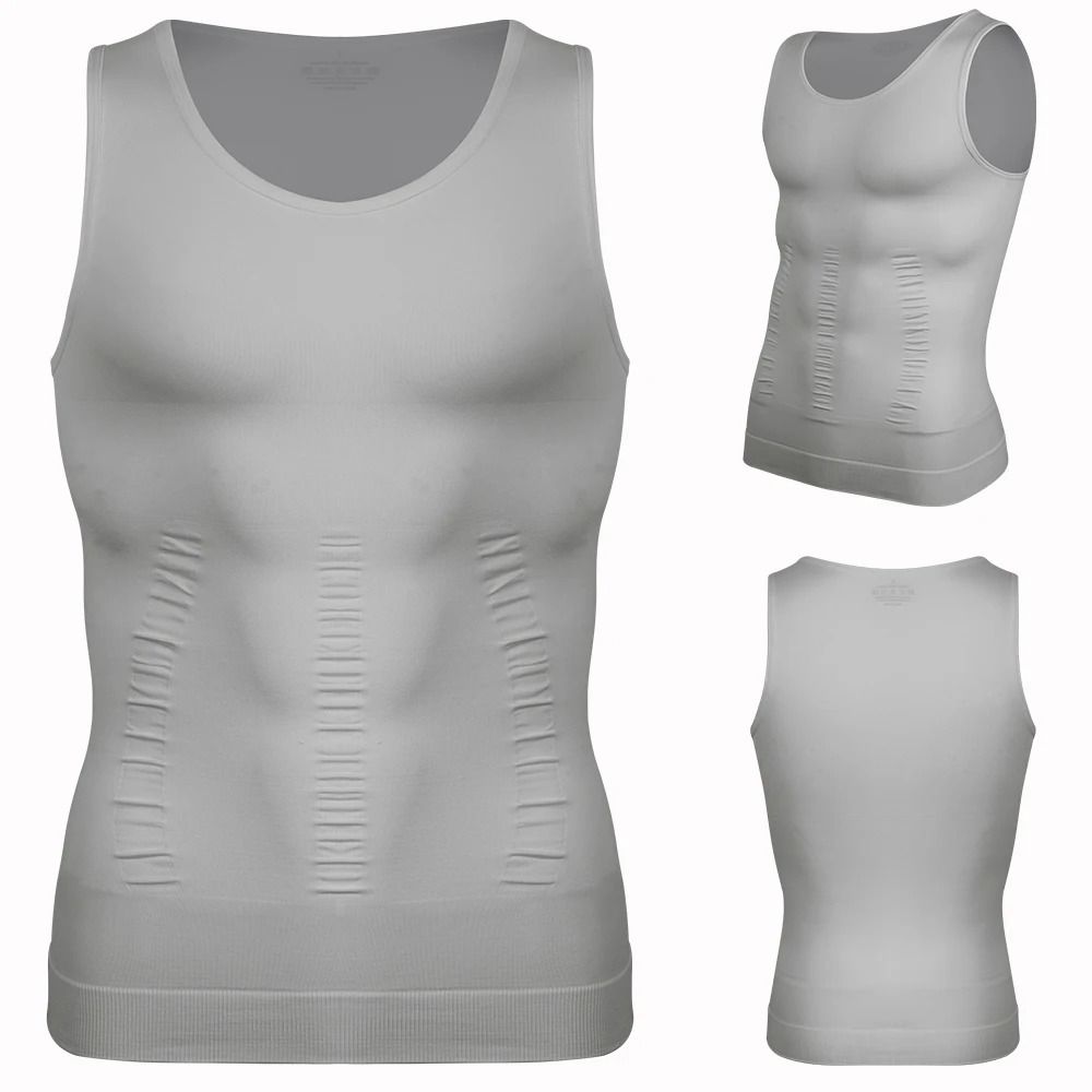 Mens Compression Shaper Vest Slim Fit Sleeveless Tummy Control Top 10