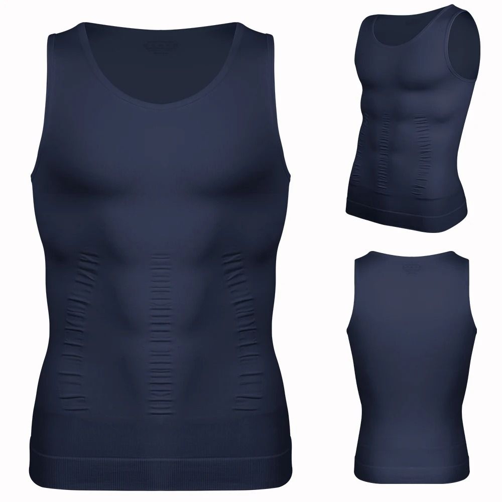 Mens Compression Shaper Vest Slim Fit Sleeveless Tummy Control Top 13