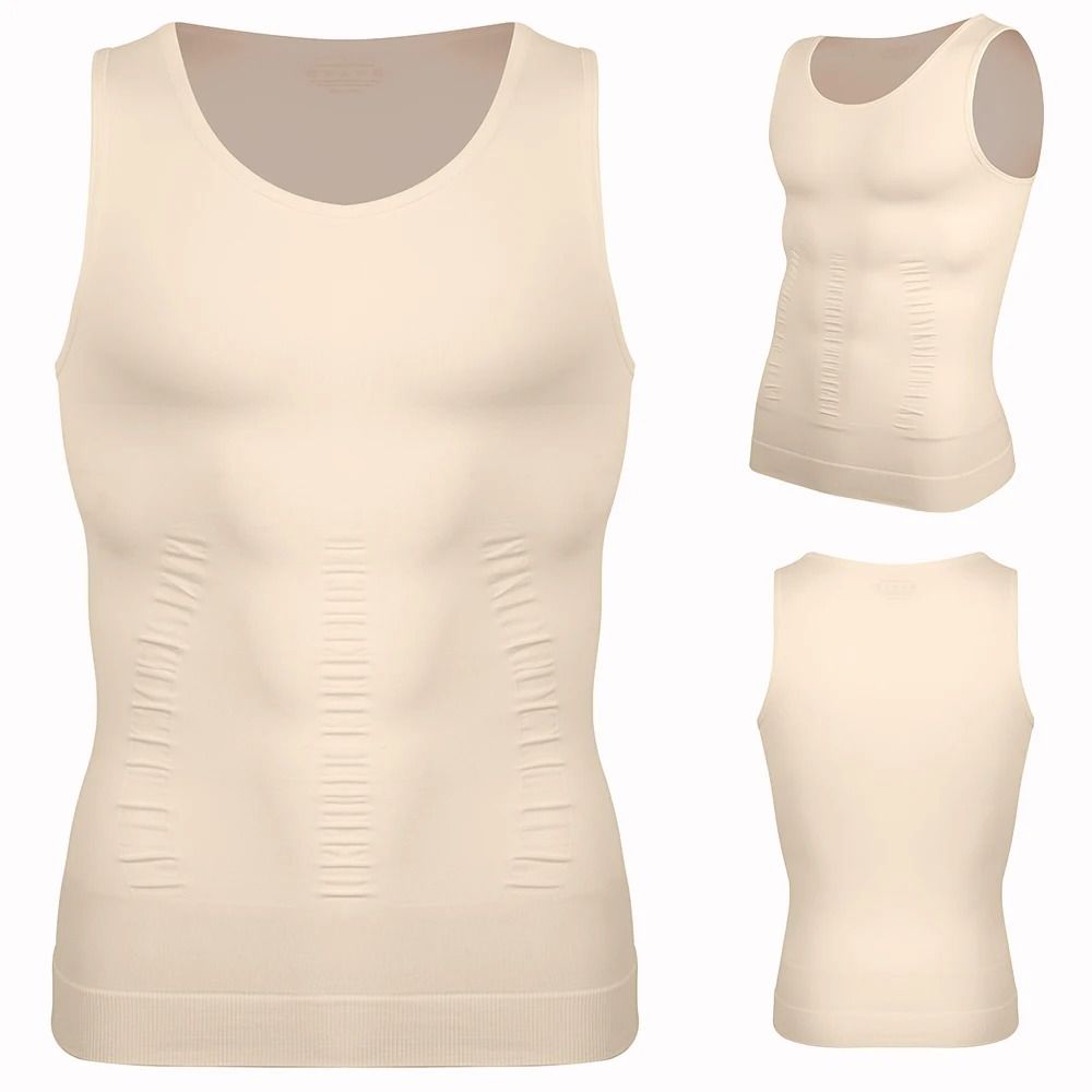 Mens Compression Shaper Vest Slim Fit Sleeveless Tummy Control Top 8