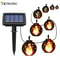 Solar String Lights LED Outdoor Waterproof Flickering Flame Hanging Lantern With 8 Balls 0