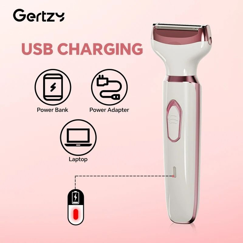 Rechargeable 4 In 1 Electric Razor For Women Face Nose Legs Underarm And Bikini Trimmer 3