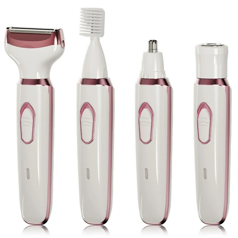 Rechargeable 4 In 1 Electric Razor For Women Face Nose Legs Underarm And Bikini Trimmer 6