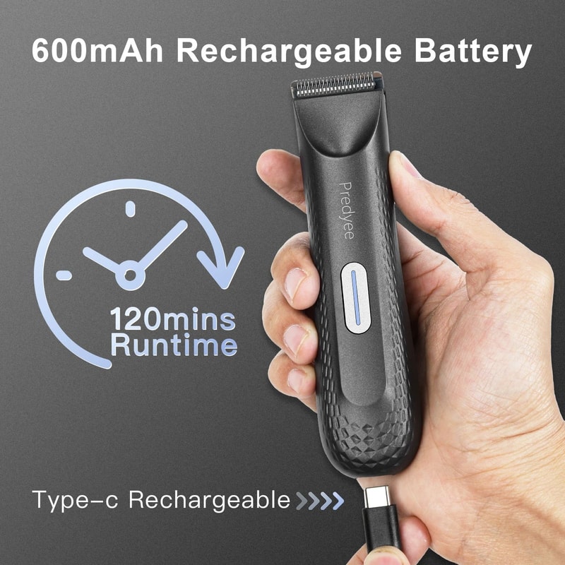 Electric Body Groomer Waterproof Trimmer For Men With Ceramic Blade 4